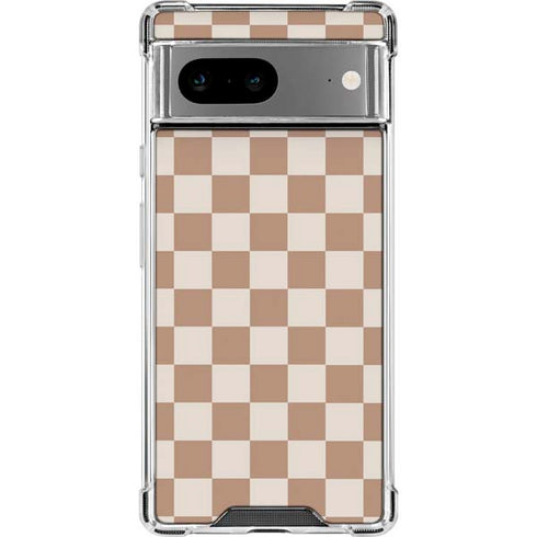 Neutral Checkered Google Pixel 8 Clear Case